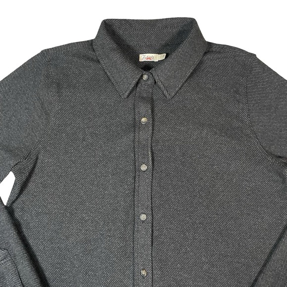 Faherty Shirt Dress Womens M Gray Legend Sweater Long Sleeve Button Front Knit - Picture 3 of 9